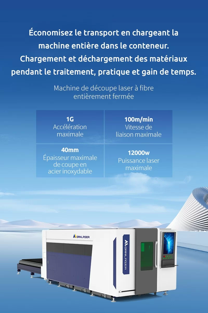 Machine de découpe laser à fibre entièrement fermée