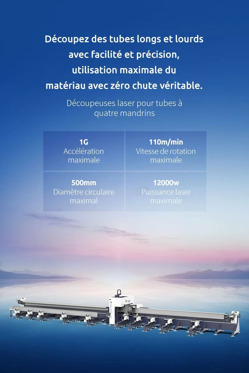 Découpeuses laser pour tubes à quatre mandrins