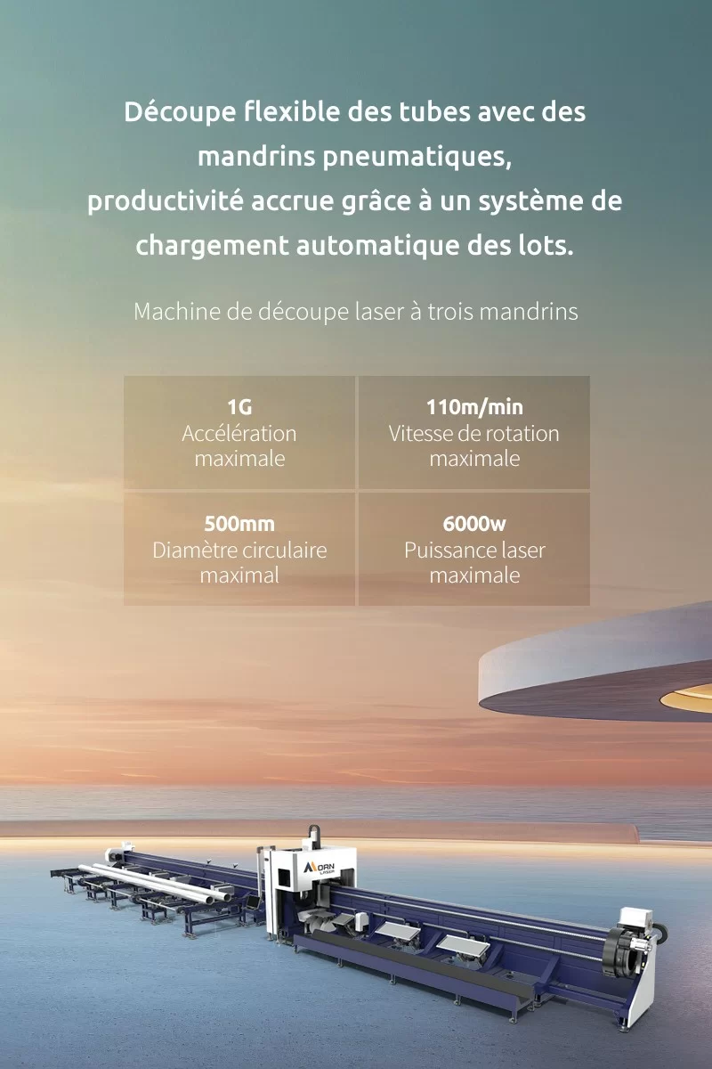 Machine de découpe laser à trois mandrins